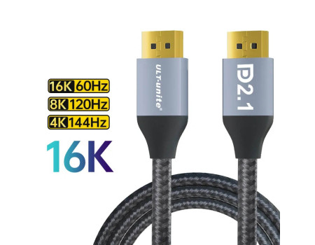 Кабель DisplayPort 2.1 DP 16k 60hz 8k 120hz 4k 144hz 2k 240hz HDR VRR 3D (S4071)