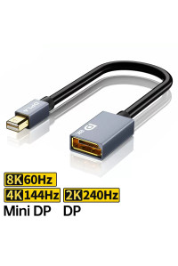Перехідник Mini DisplayPort-DisplayPort 1.4 8k 60hz Mini DP to DP двонаправлений (2525)