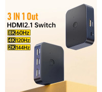  HDMI 2.1 Переключатель Разветвитель 3 в 1 8k 60hz 4k 120hz 2k 165hz 1080P 240hz HDR для ПК PS5 Xbox