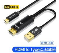 Кабель HDMI Type-C 4k 60hz 2k 120hz 1080P 144hz для Xreal Air/One AR 1 метр