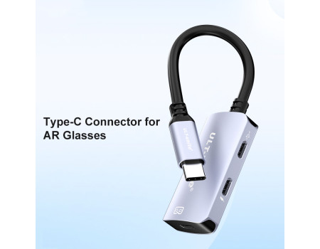 Адаптер питания Type-C Type-C 4k 60hz USB 3.1 PD65W для очков XREAL Air/One Rokid RayNeo Viture (0123)