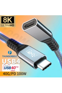 Удлинитель USB 4 USB-C Thunderbolt 4 PD 100W 5A 40 Гбит/с 8k 60hz для MacBook Air Pro M3 M4