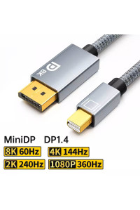 Кабель mini DP DP 1.4 Displayport Thunderbolt 1/2 8k 60hz 4k 144hz 2k 240hz HDR 3D Двонаправлений