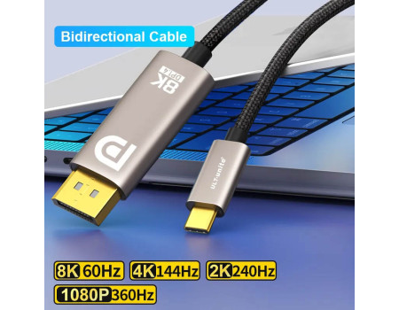 Кабель DisplayPort 1.4 Type-C DP двунаправленный HDR10 8k 60hz 4k 144hz 2k 240hz для MacBook Dell Lenovo