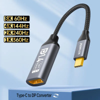 Переходник DP Type-C DisplayPort 1.4 Thunderbolt 3/4 8k 60hz 4k 144hz 2k 240hz 1k 360hz Двунаправленный