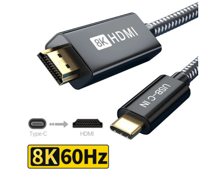Кабель Type-C HDMI 2.1 8k 60hz 4k 120hz 2k 120hz Thunderbolt 4 HDR (80274/80169)