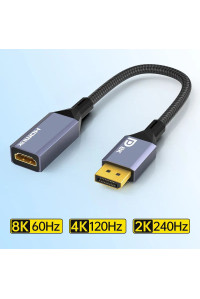 Перехідник Displayport HDMI 2.1 8k 60hz 4k 120hz 2k 240hz DP 1.4 HDR (2484)