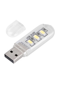 USB светильник USB ночник USB лампа 5V 0.75W 7000K 3 LED 