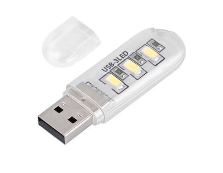 USB светильник USB ночник USB лампа 5V 0.75W 7000K 3 LED 