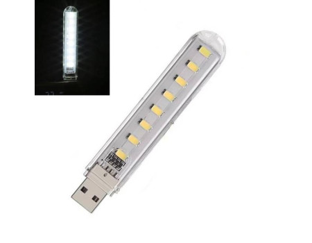 USB 8 LED светильник 5V 1.9W 7000K