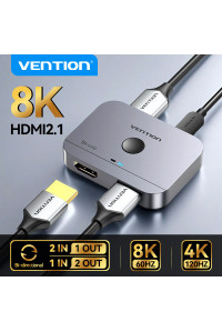 HDMI 2.1 Переключатель Разветвитель 2 в 1 Vention 8k 60hz 4k 120hz Двунаправленный
