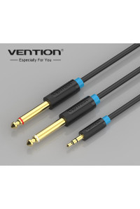 Кабель аудио jack 3.5 мм 2 jack 6.5 мм AUX Vention BACBF