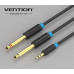 Кабель аудио jack 3.5 мм 2 jack 6.5 мм AUX Vention BACBF