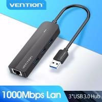 USB Ethernet адаптер RJ45 + хаб 3.0 Vention (CHNBB)