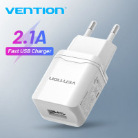 Зарядний пристрій USB 5V 2.1A 10.5W Vention (White)