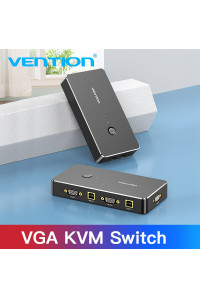 KVM переключатель USB VGA Switch Vention для 2 компьютеров