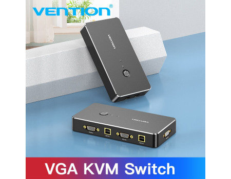 KVM перемикач USB VGA Switch Vention для 2 комп'ютерів