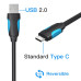 Кабель для быстрой зарядки USB Type-C Vention VAS36-B025 3А 20 см 