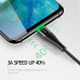 Кабель Micro USB YKZ Black Quick Charge з LED-підсвічуванням