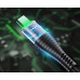 Кабель Micro USB YKZ Black Quick Charge з LED-підсвічуванням