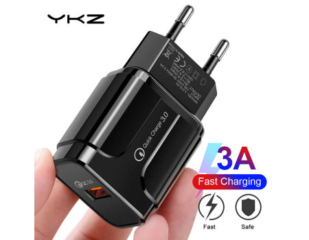 Сетевое зарядное устройство USB YKZ QC 3.0 18W